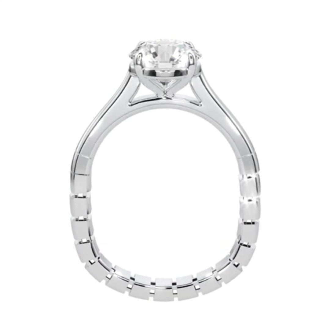 14 Karat White Gold True Comfort Flexible Fit Semi-Mount Ring