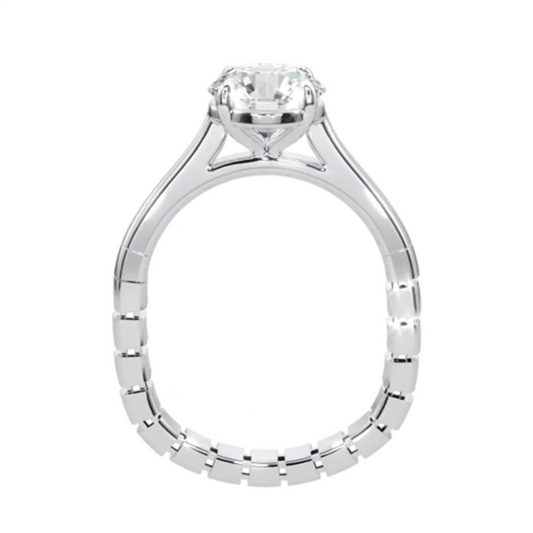 14 Karat White Gold True Comfort Flexible Fit Semi-Mount Ring