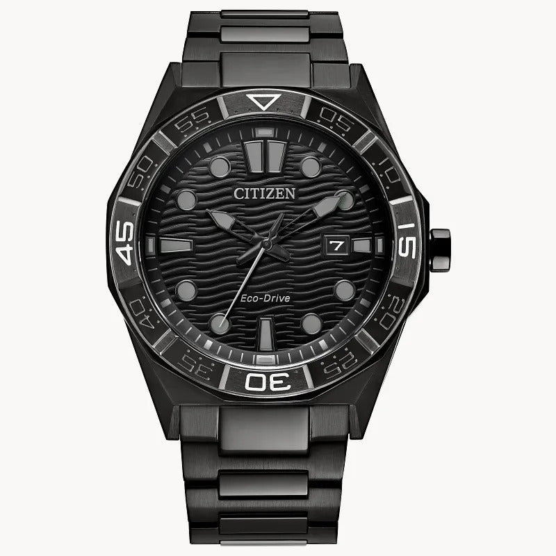 Citizen Eco-Drive Brycen Black Ion Plated Stainless Steel Watch