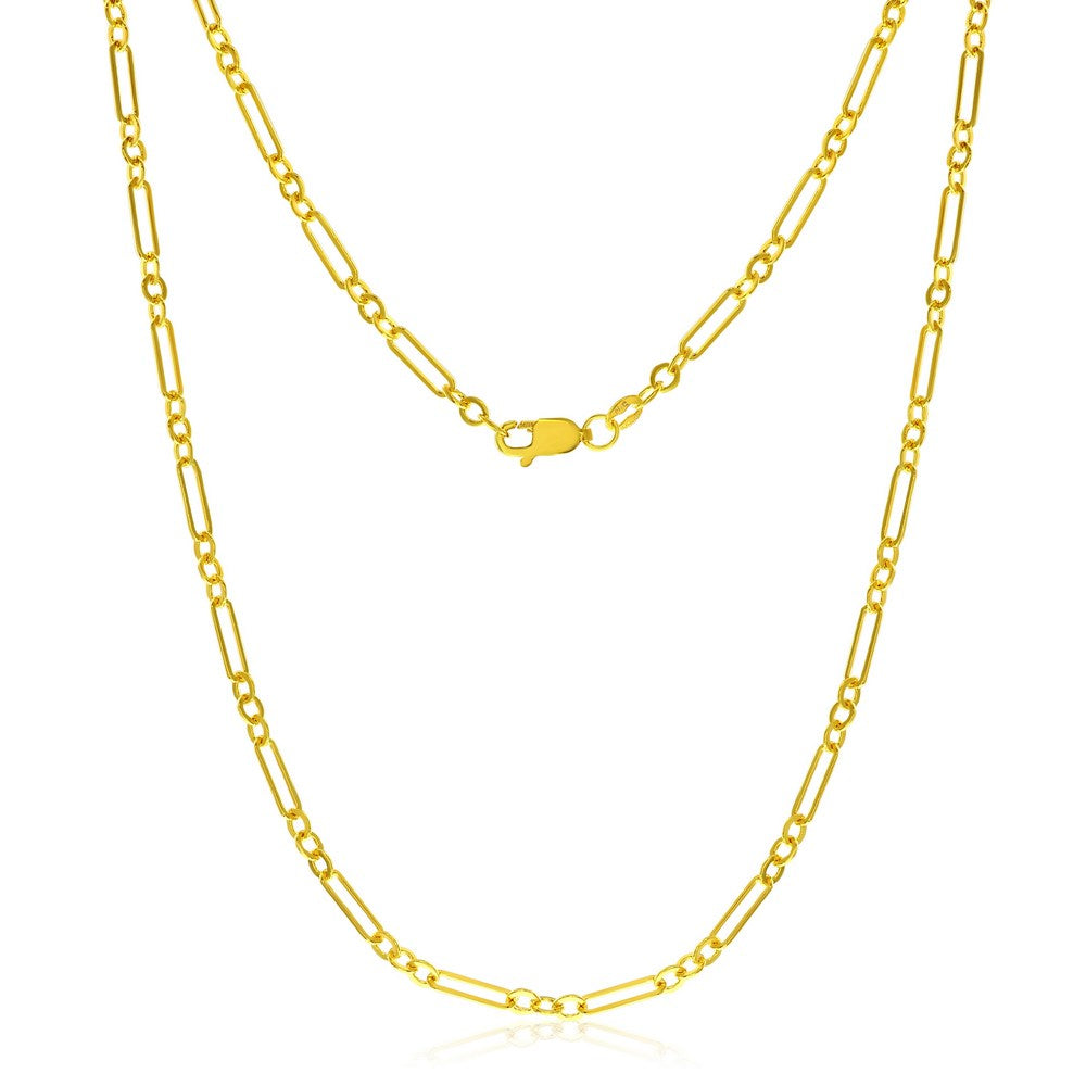 14K Gold-Filled Alternating Paperclip Chain