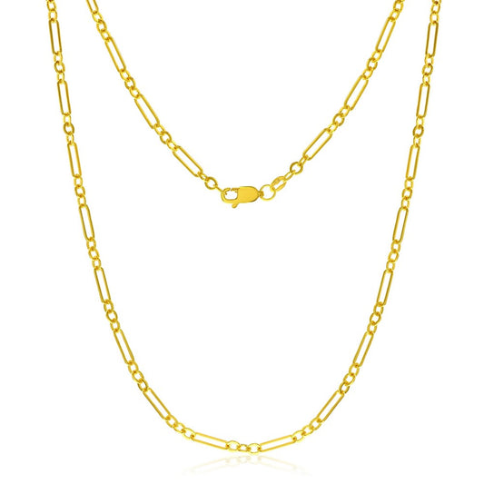 14K Gold-Filled Alternating Paperclip Chain