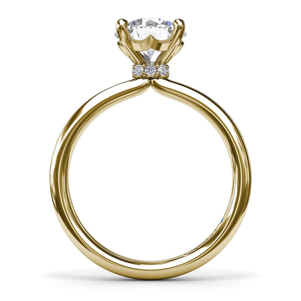 14K Diamond Collar Semi-Mount Engagement Ring