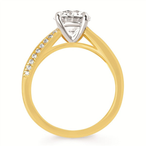 14K Wide Bypass Diamond Semi-Mount Engagement Ring