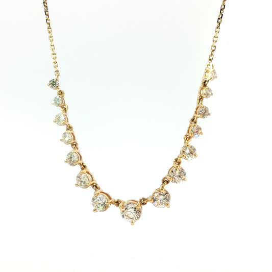 18 Karat Yellow Diamonds Graduated Necklace