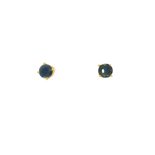 14K Blue Sapphire 4mm Four Prong Stud Earring