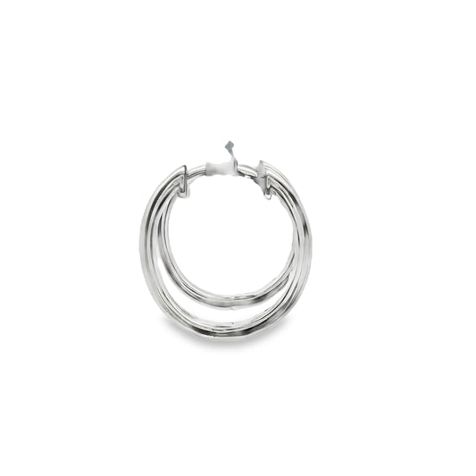 14K Channel-Set Baguette Diamond Hoop Earrings