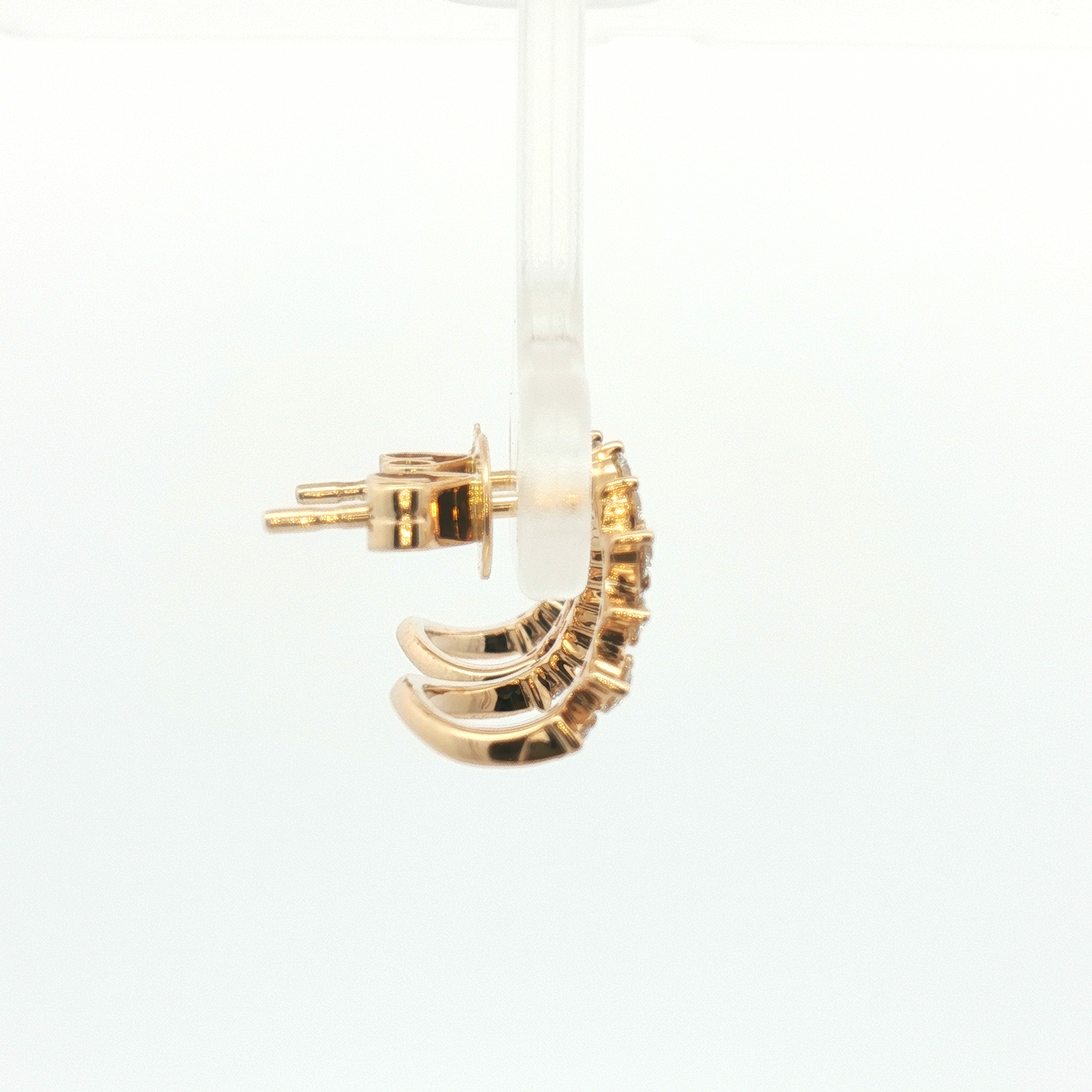 14 Karat Yellow 0.34ctw Diamond Mini Cuff Stud Earrings