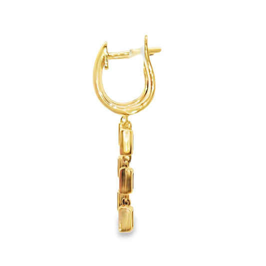 14K Baguette Diamond Dangle Earrings