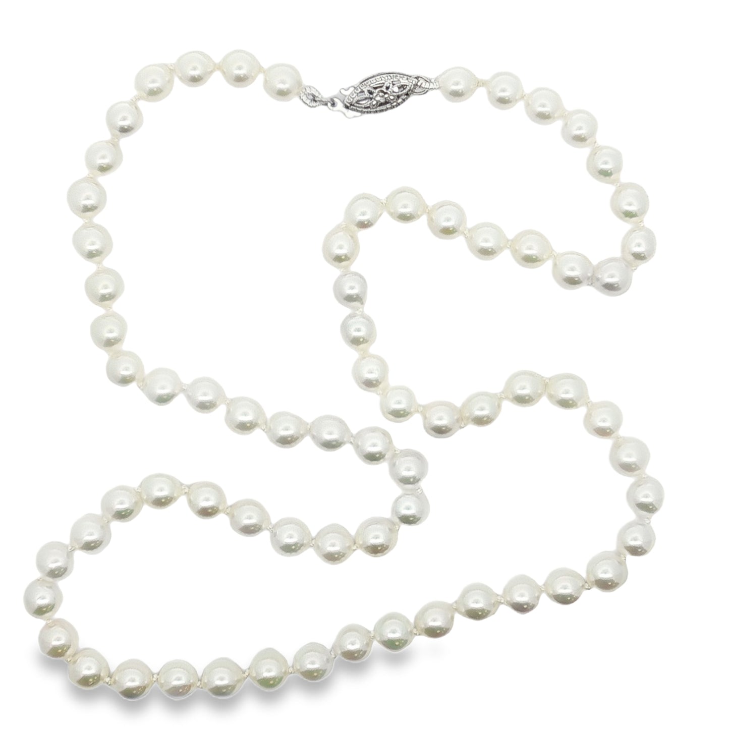 14K White Akoya Akoya Single Strand