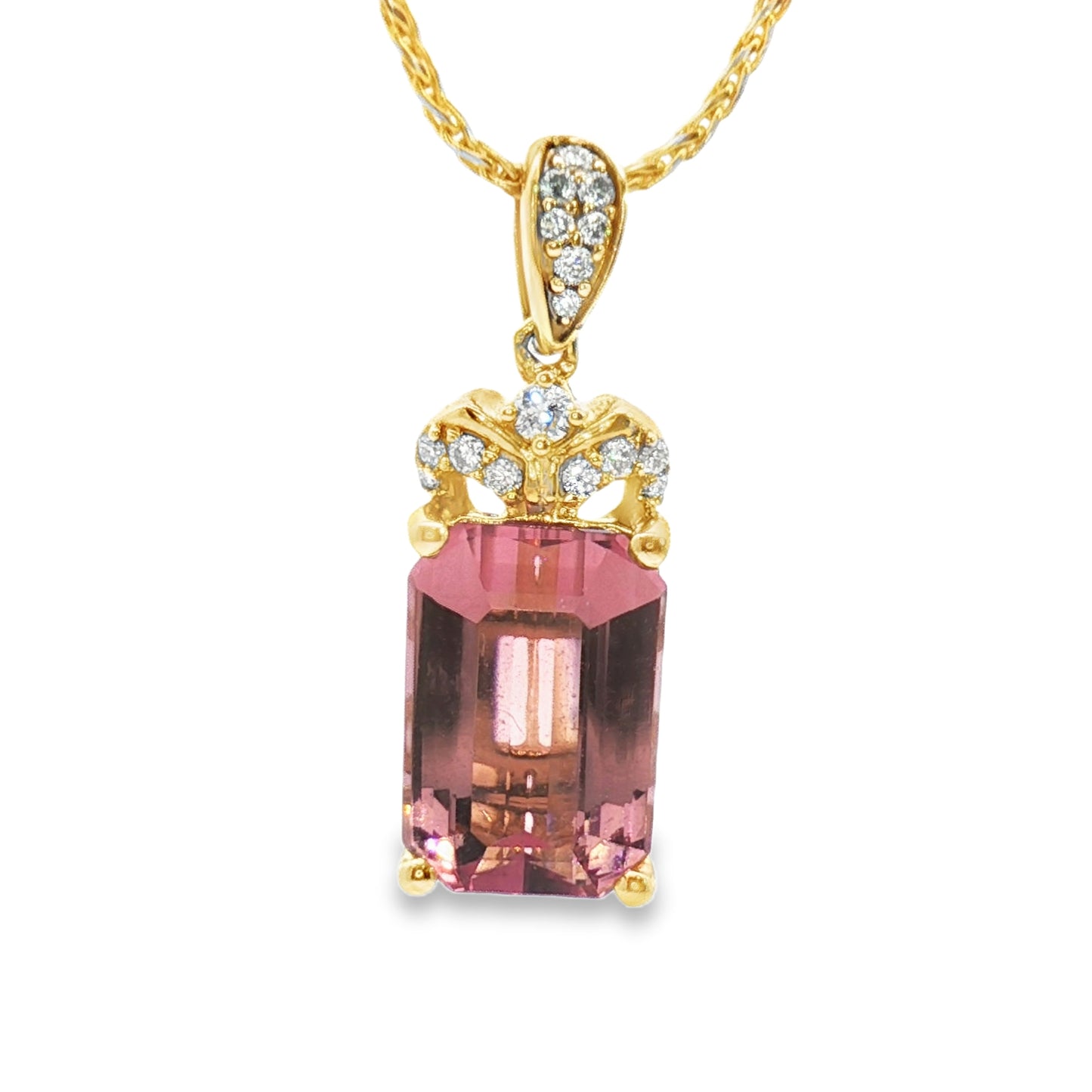 14 Karat Yellow Gold Tourmaline Drop Pendant