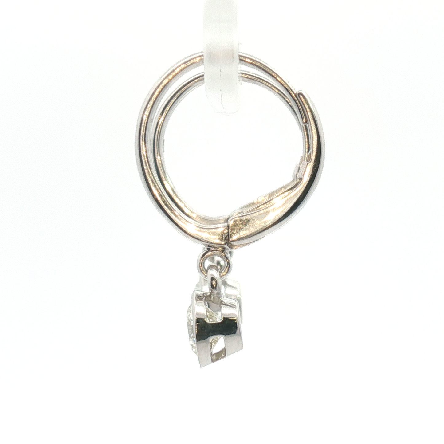 14K Bezel Round Diamond Leverback Earrings