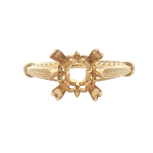 14 Karat Yellow Gold Double Prong Remount