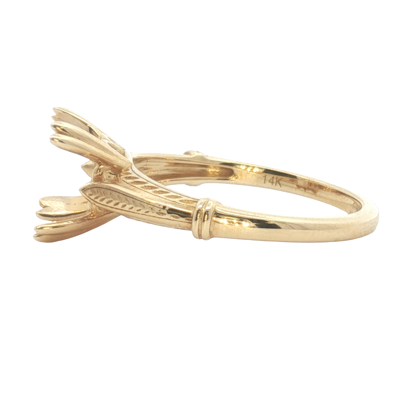 14 Karat Yellow Gold Double Prong Remount