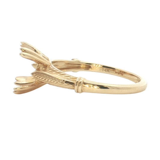 14 Karat Yellow Gold Double Prong Remount