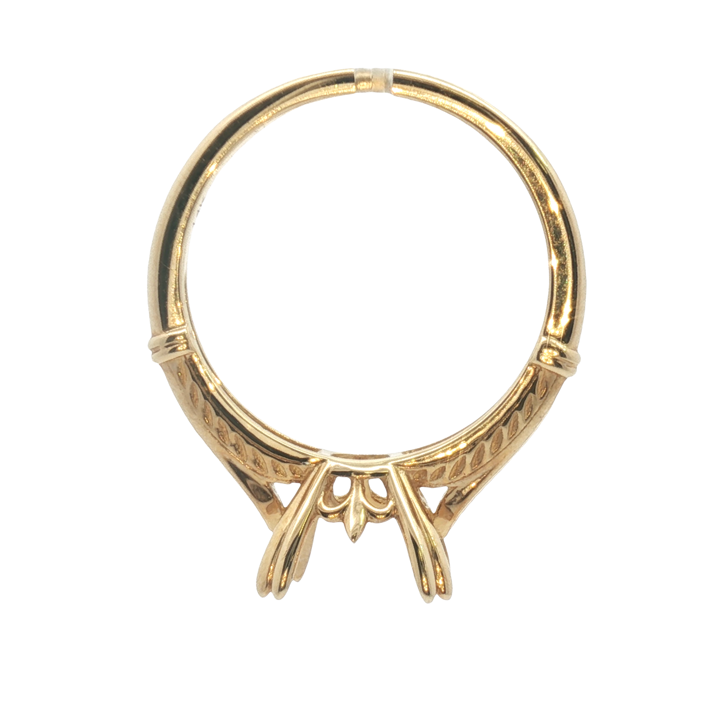14 Karat Yellow Gold Double Prong Remount