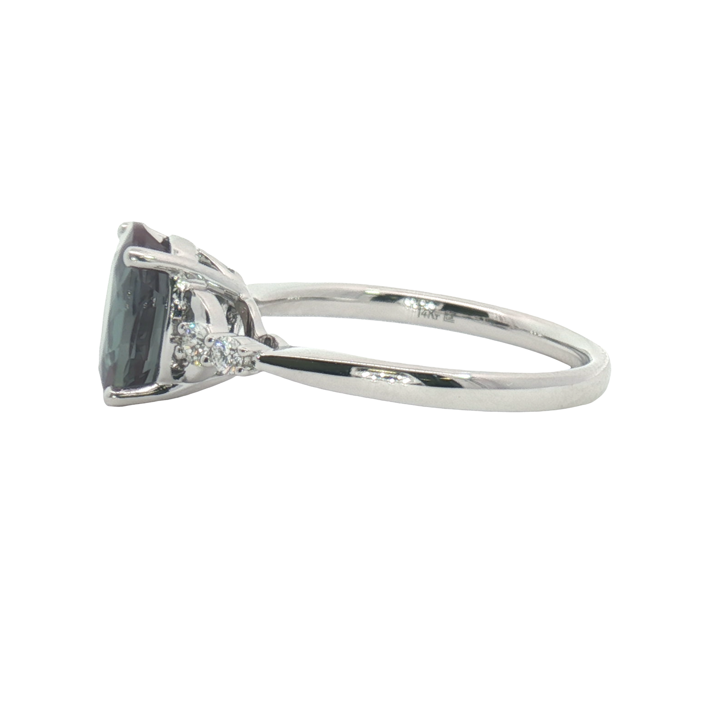 14K Diamond Accented Lab Created Alexandrite Fashion Ring