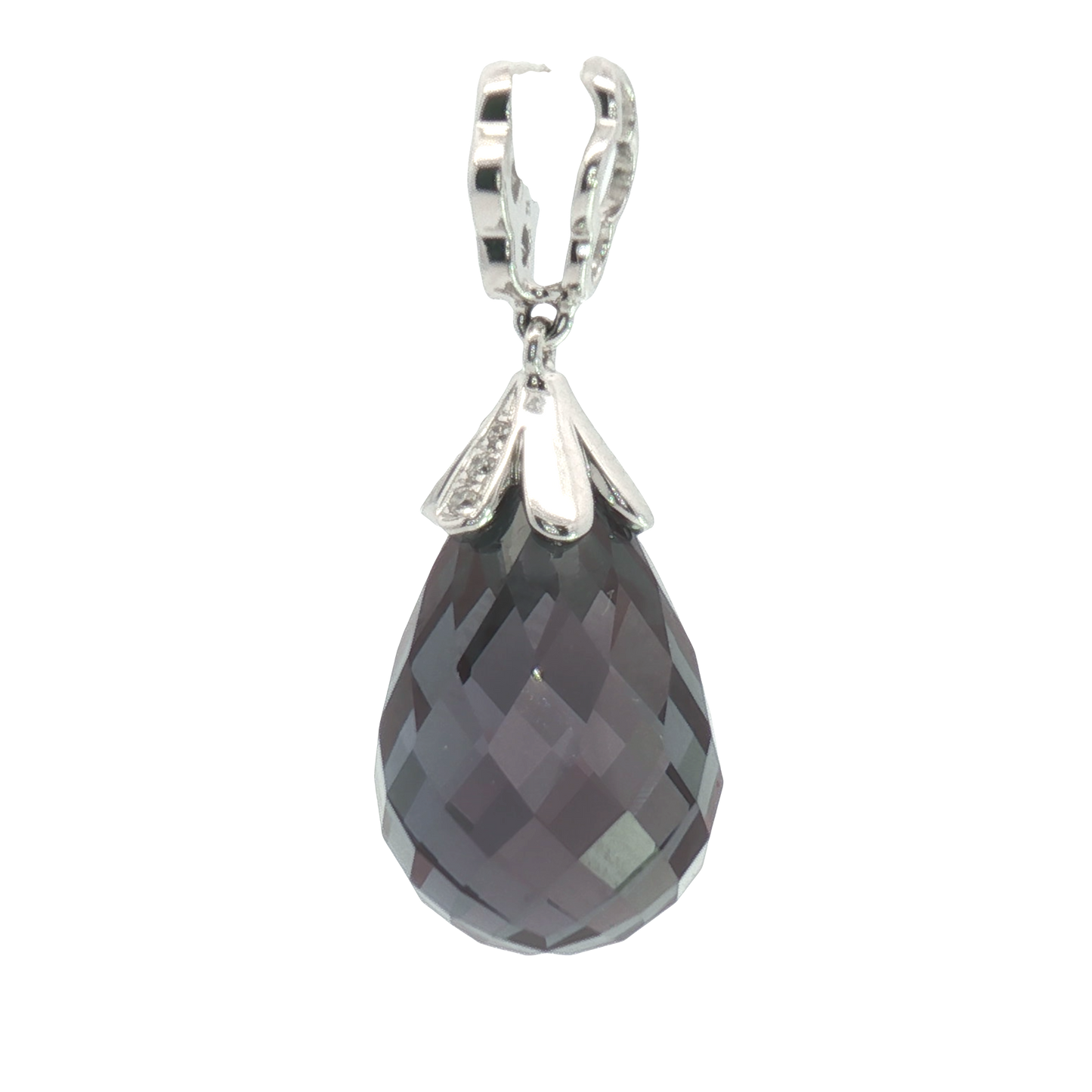 14 Karat White Gold Alexandrite Briolette Pendant