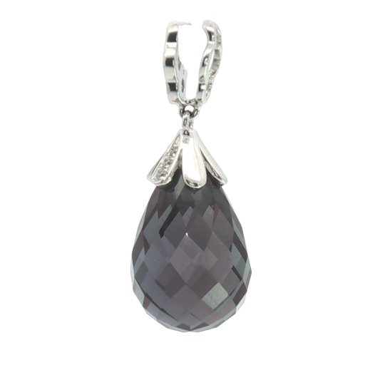 14 Karat White Gold Alexandrite Briolette Pendant