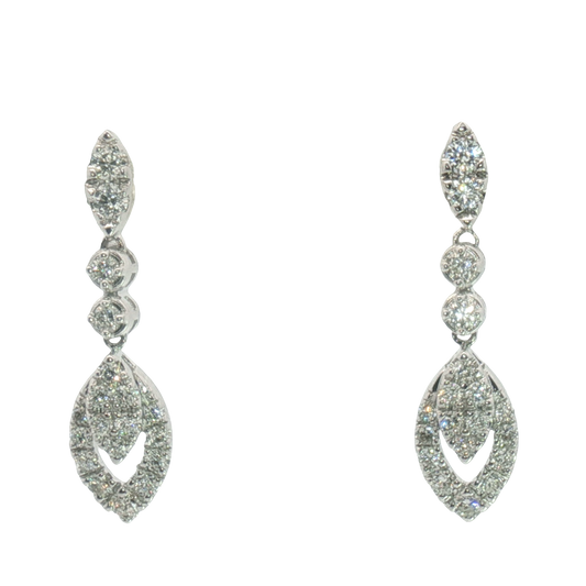 14K Elegant Articulated Diamond Drop Earrings