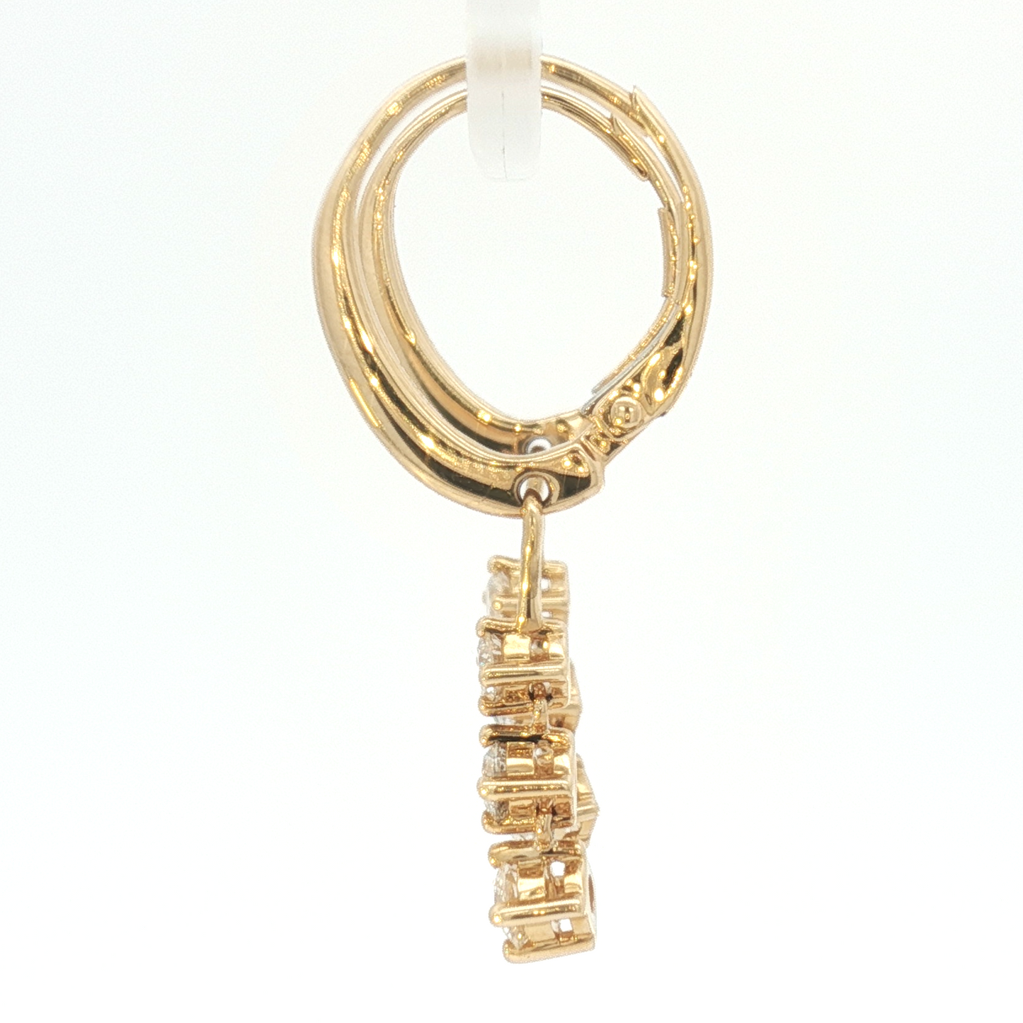 14K Articulated Leverback Diamond Drop Earrings