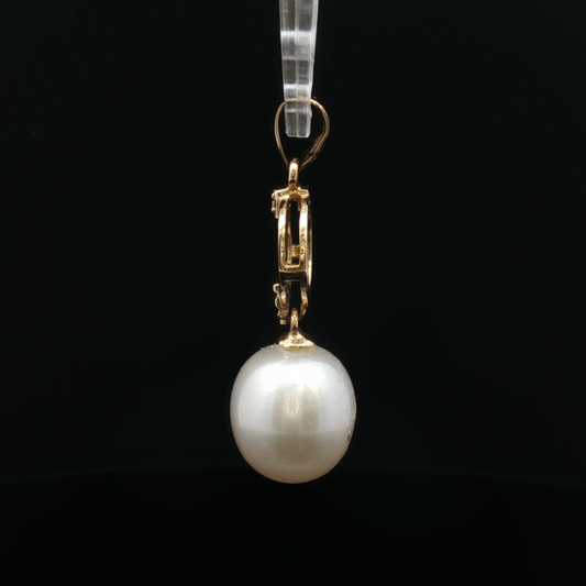 14K Circle Bail Baroque Pearl Drop Pendant