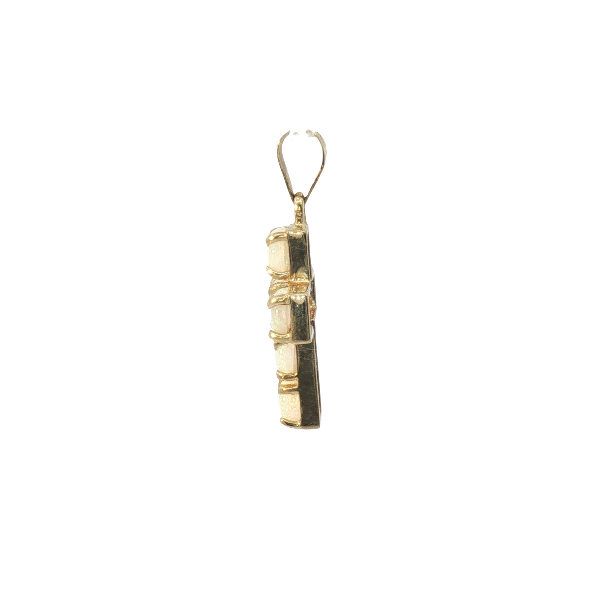 14K Cross 5-Stone Opal Pendant