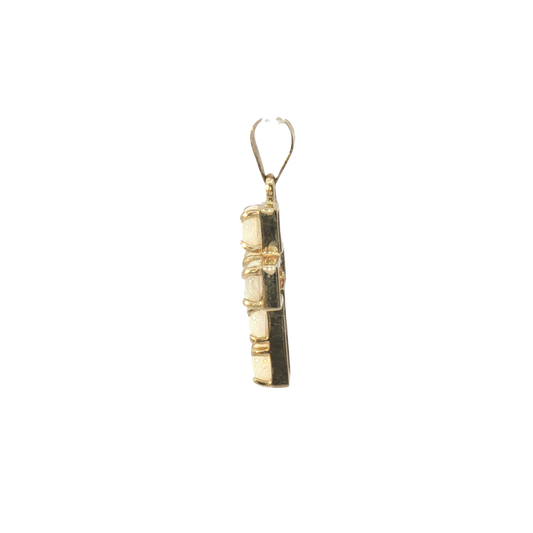 14K Cross 5-Stone Opal Pendant