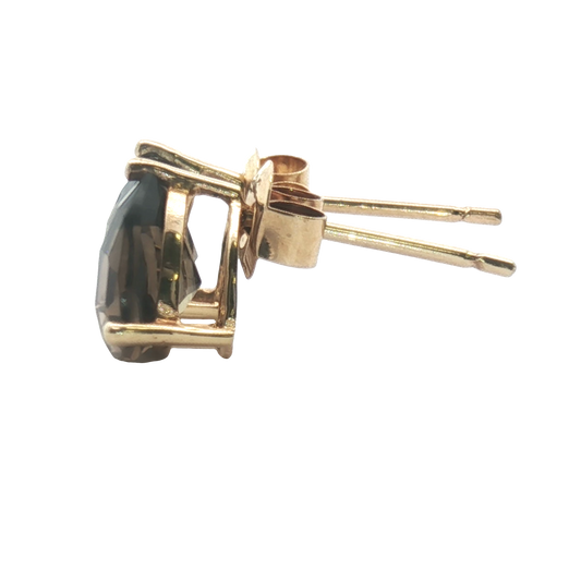 14K Trillian Smokey Quartz Stud Earring