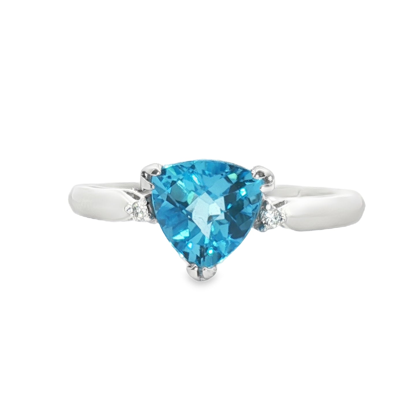 14K Trillion Checkerboard Blue Topaz Fashion Ring