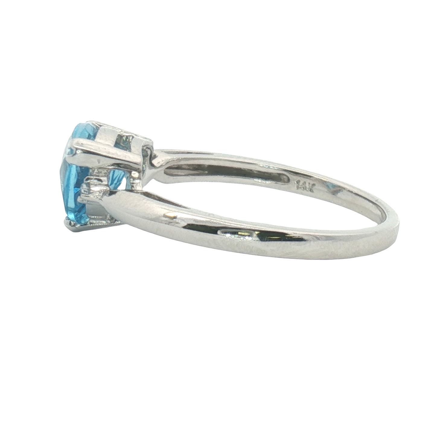 14K Trillion Checkerboard Blue Topaz Fashion Ring
