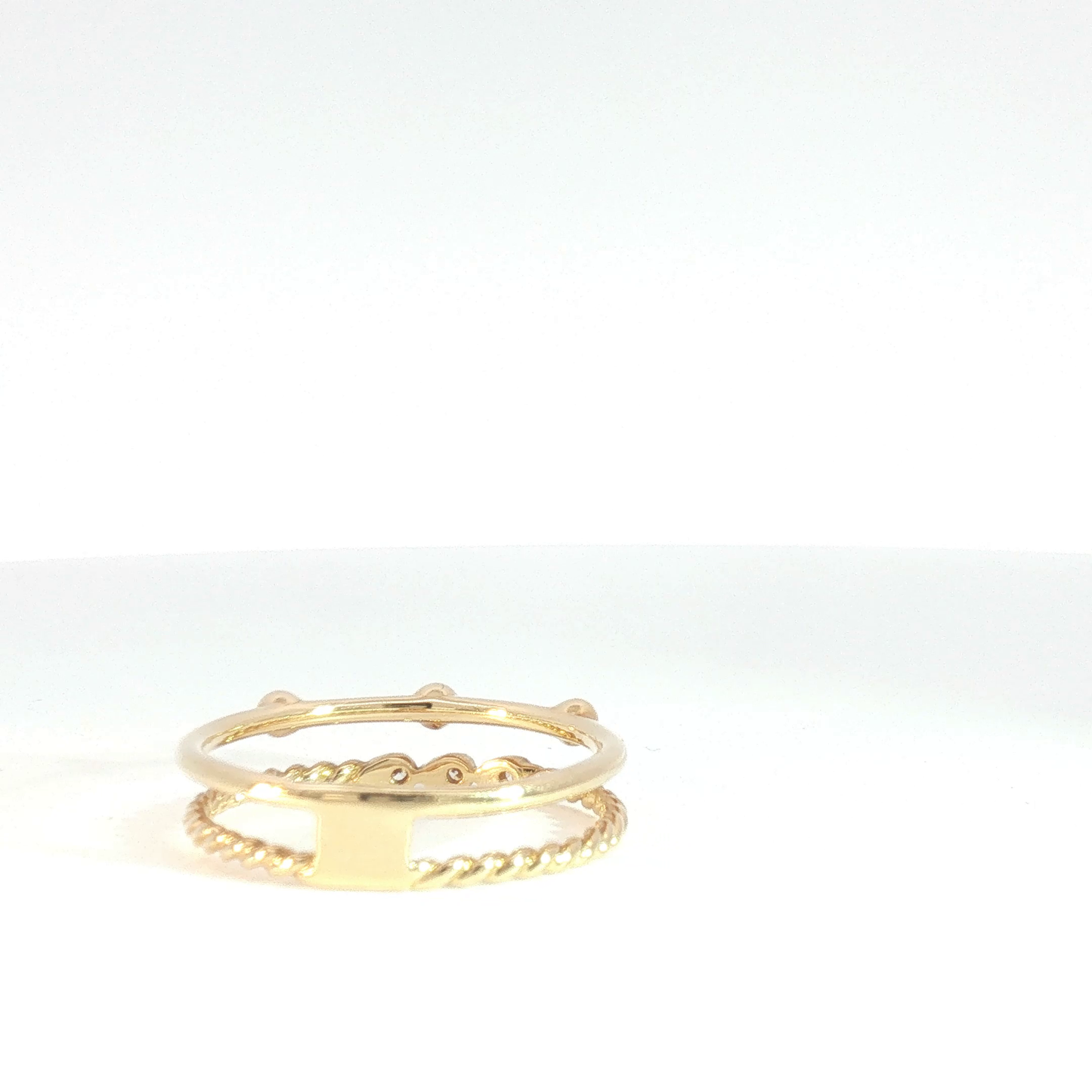 14 Karat White 0.10ctw Diamonds Open Two Row Fashion Ring