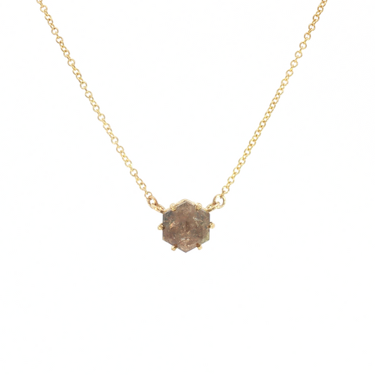 14 Karat Yellow Diamond Stationary Necklace