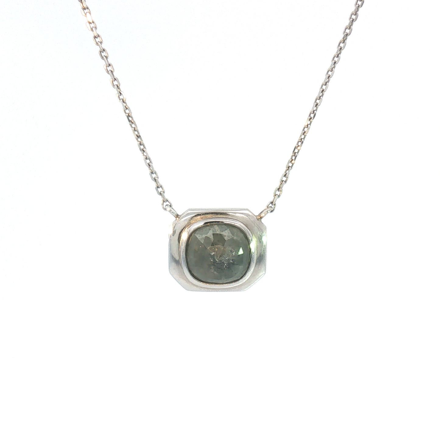 14K Boxy Bezel "Antwerp Collection" Rose Cut Brown Diamond Necklace