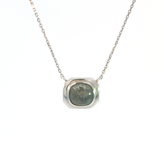 14K Boxy Bezel "Antwerp Collection" Rose Cut Brown Diamond Necklace