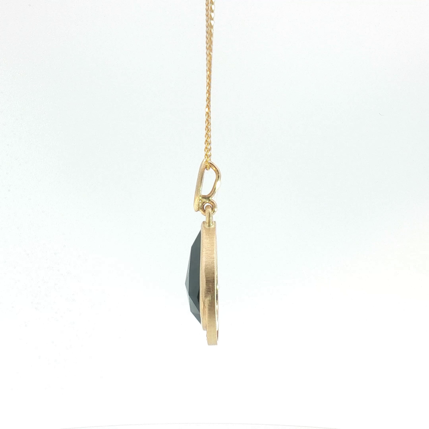 14 Karat Yellow Gold Diamond Drop Pendant