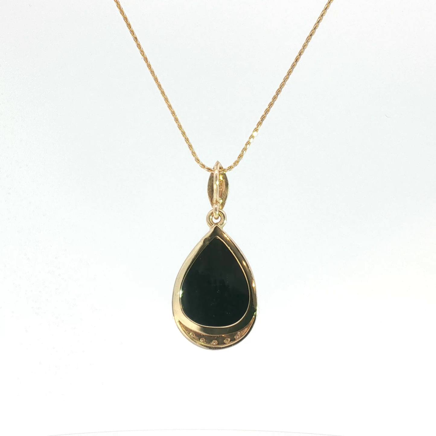 14 Karat Yellow Gold Diamond Drop Pendant