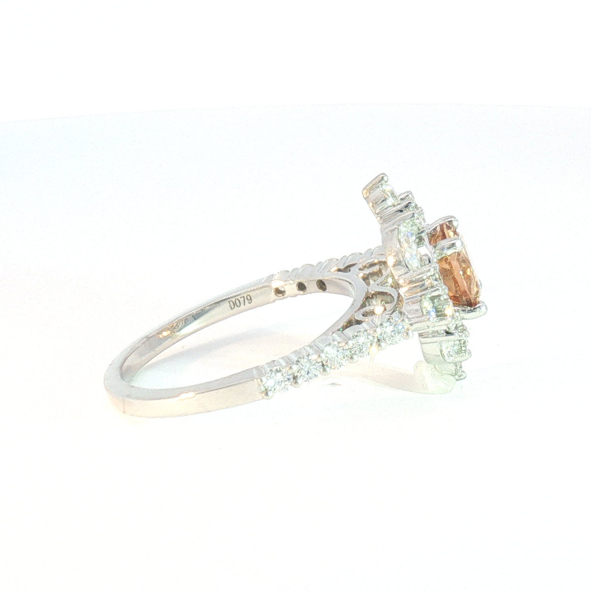 14 Karat White 1.27ctw Topaz Pointed Halo Fashion Ring