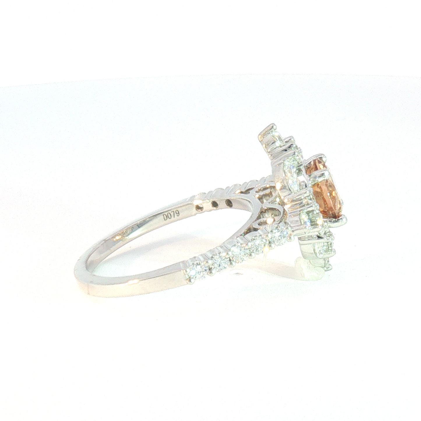 14 Karat White 1.27ctw Topaz Pointed Halo Fashion Ring