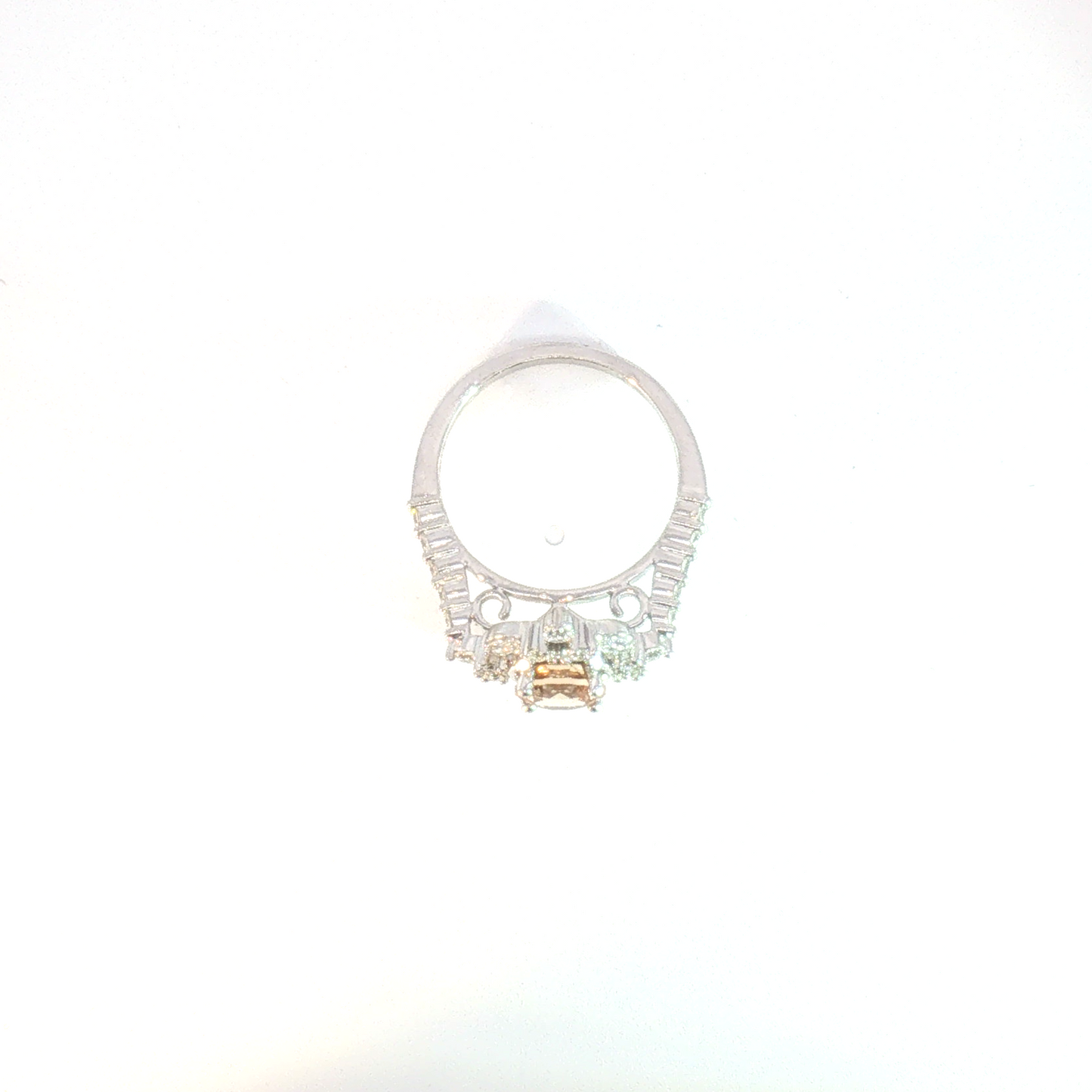 14 Karat White 1.27ctw Topaz Pointed Halo Fashion Ring