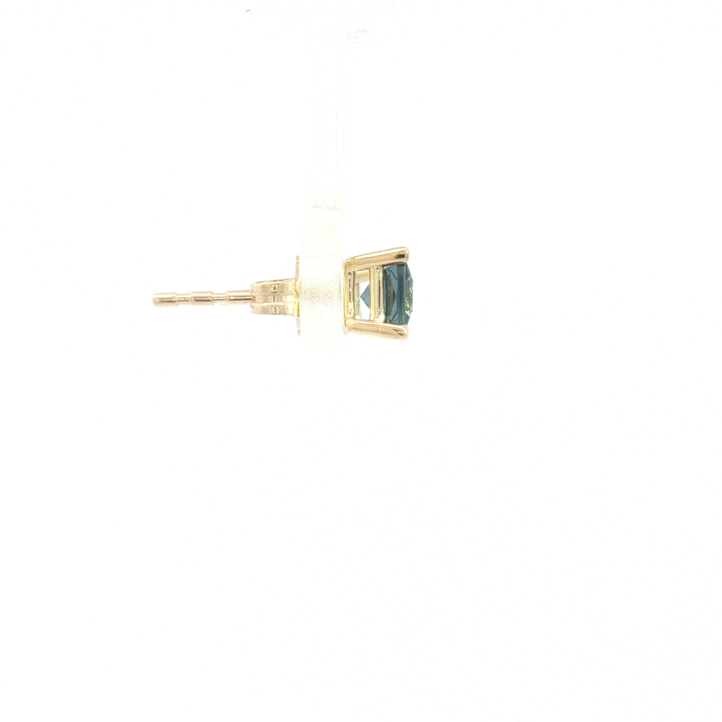14K London Blue Topaz 4-Prong Basket Stud Earrings