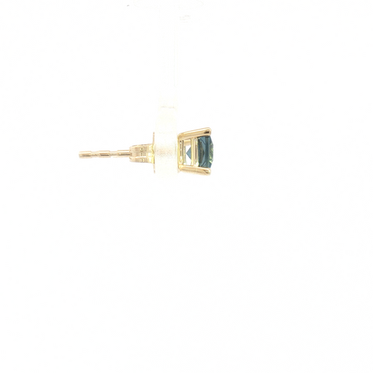 14K London Blue Topaz 4-Prong Basket Stud Earrings