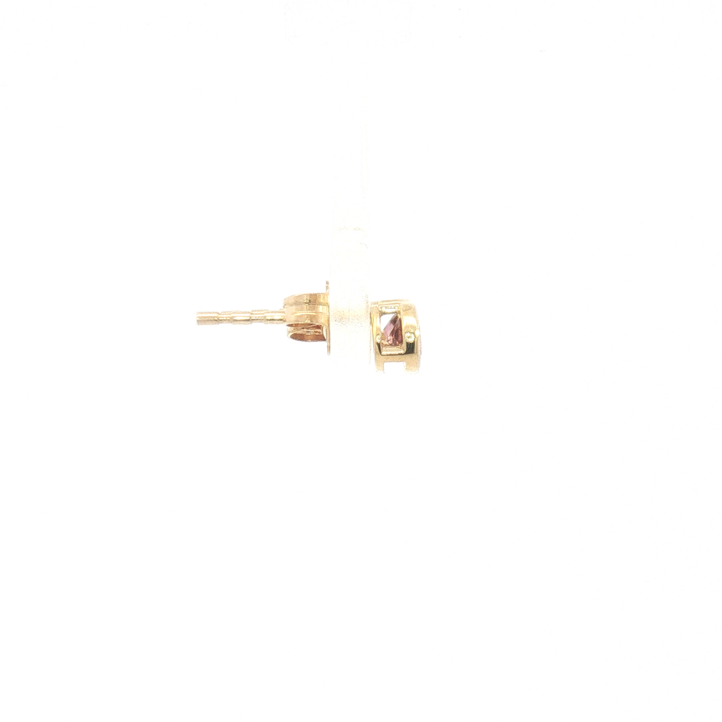 14K Pink Tourmaline Bezel Stud Earrings