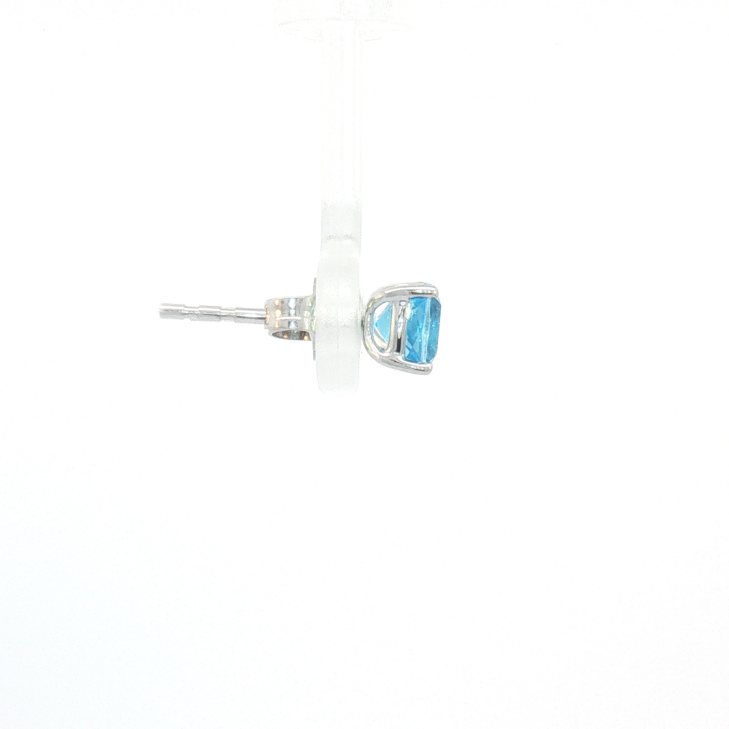 14K Cushion Swiss Blue Topaz 4-Prong Stud Earrings