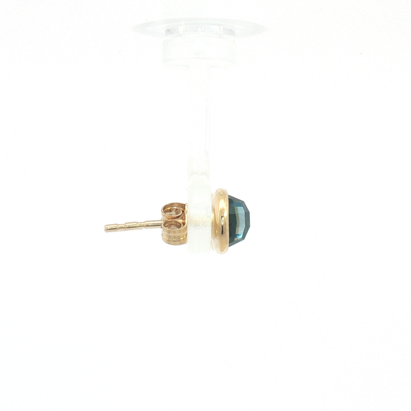 14K Rose-Cut London Blue Topaz Bezel Earrings