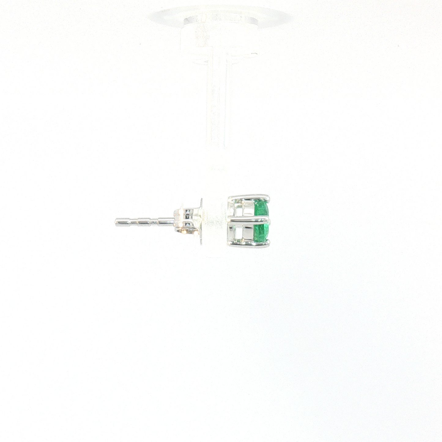 14K Emerald 4-Prong Basket Stud Earrings