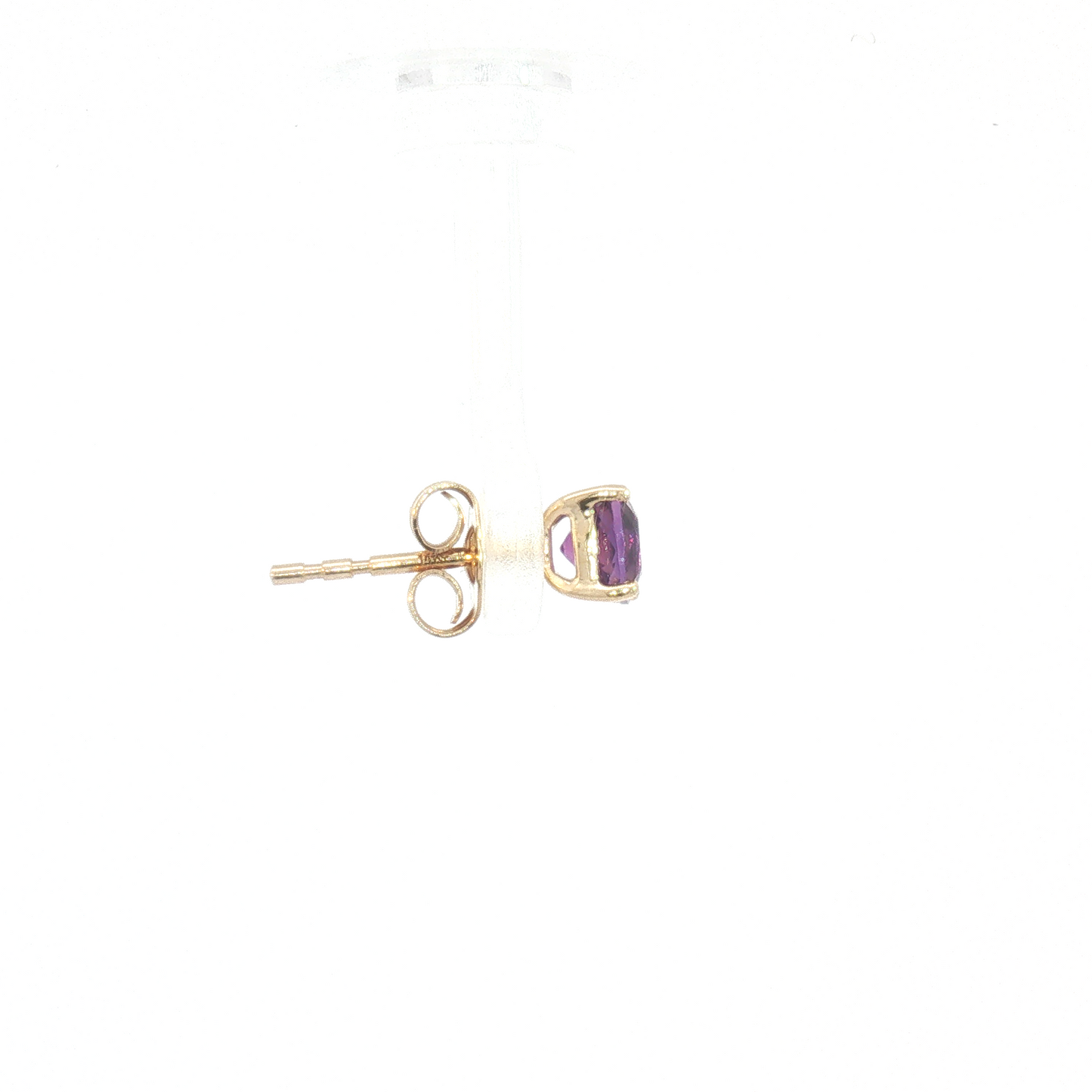 14K Cushion Amethyst 4-Prong Basketini Stud Earrings