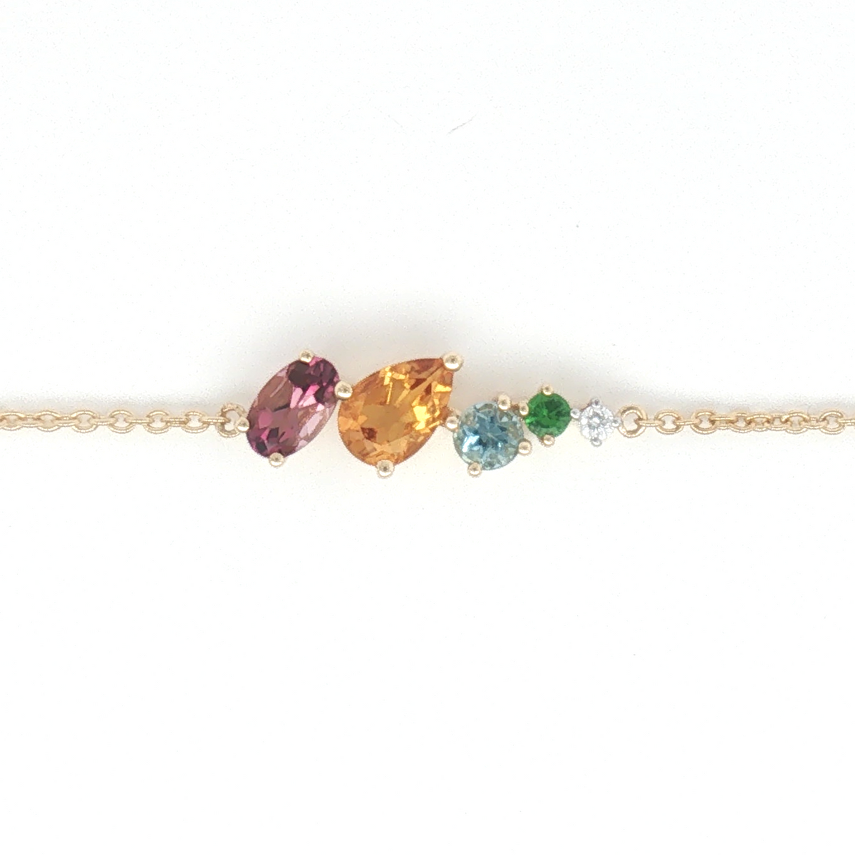 14K Multi-Gem Cluster Bracelet