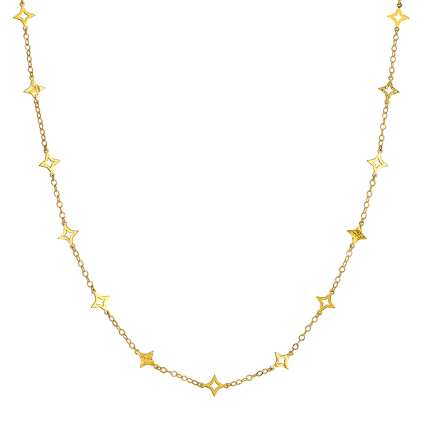 14 Karat Yellow Gold Star Station Chain