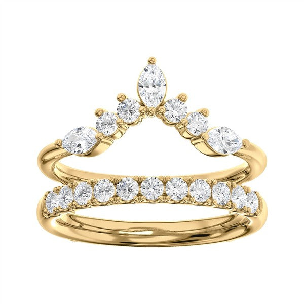 14K Crown Ring Jacket Diamond Wedding Band