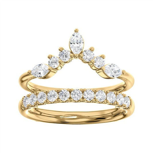 14K Crown Ring Jacket Diamond Wedding Band